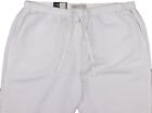 M&S Womens Marks and Spencer White Peg Leg Linen Trousers Size 16 Petite LABEL