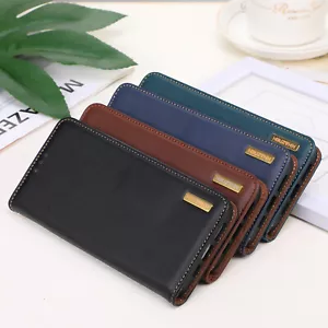 Flip Card Wallet Cover Genuine Leather Case For iPhone 14 13 12 11 SE 7 8 XR Xs  - Picture 1 of 26