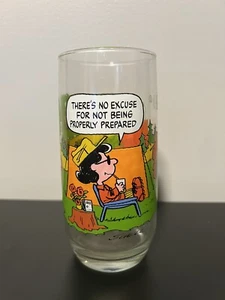 Vintage McDonalds Camp Snoopy Glass There's No Excuse For Not Being Properly - Picture 1 of 6