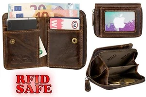 Kleine Geldbörse Geldbeutel RFID Portemonnaie Münzfach und Sichtfenster - Bild 1 von 6