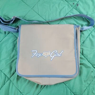 Fox Racing Fox Girl Gray Light Blue Messenger Bag Casual School Motorcross - Image 1 of 4