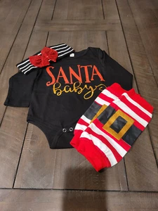 Completo bambina Babbo Natale bambina 3 pezzi 12-18 mos. - Foto 1 di 4