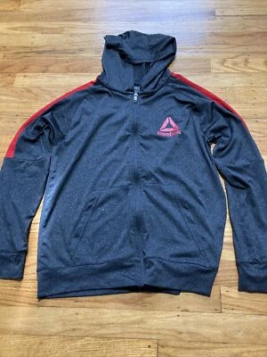 Chaqueta Sudadera ReeBok Juvenil Talla Mediana 10/12 Negra Roja Bolsillos Cremallera Foto 1 de 4