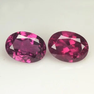 3.50 Ct & 8x6x4 mm_ PURPLE PINK NATURAL RHODOLITE GARNET OVAL CUT 2PCS GEMSTONES - Imagen 1 de 11