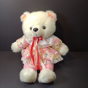 Best Made Toys Limited Toronto Pink Floral Fabric Plush Bear Stuffed Animal Vtg