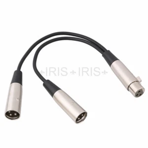 Cannon XLR Y-Cable Splitter 1 Female to Dual Male 12 inch - Picture 1 of 4