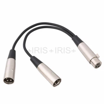 Cannon XLR Y-Cable Splitter 1 Female to Dual Male 12 inch - Image 1 of 4