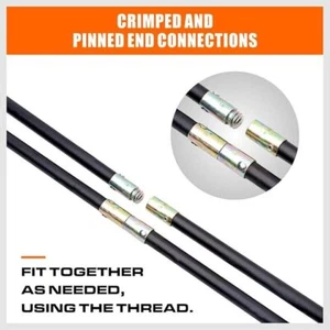 10-Piece Drain Clean Rod Set, Flexible Pipe with Plunger & Brass Plated End - Picture 1 of 4