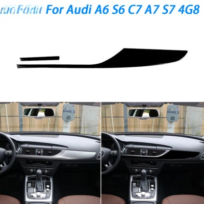Para Audi A6 S6 C7 A7 S7 4G8 2012-2018 Piano Negro Copiloto Salpicadero Panel Borde Foto 1 de 4