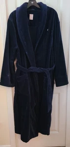 Accappatoio da bagno uomo in spugna con peluche blu navy nuovo senza etichette Brooks BTOTHERS taglia M - Foto 1 di 10