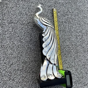 Pfau Statue silberfarben 13 cm - Bild 1 von 3