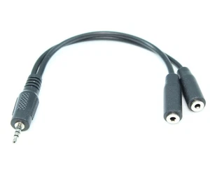 2.5mm 4 Conductor TRRS Y-Split:1 Male to 2 Female 4 Conductor Adapter Cable - Picture 1 of 1