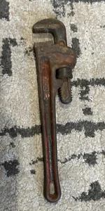 Vintage Rigid Trade Mark Adjustable 12" Pipe Wrench Ridge Tool Co. Elyria Ohio - Picture 1 of 3