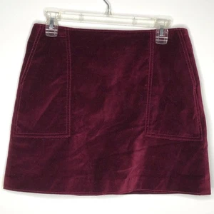 Gap wine colored velvet mini skirt size 2 fully lined - Picture 1 of 5