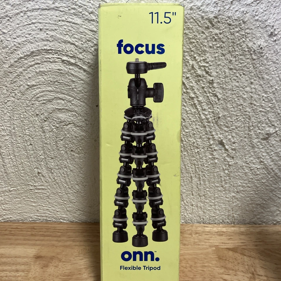 Onn Flexible Tripod Gorilla Pod 11.5” Compact Camera Smartphone Ball Head 1/4