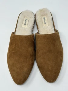 Madewell Damengröße 7 Kasey Pantolette Eichelbraun Leder Flats Lammfell-Innensohle - Bild 1 von 5