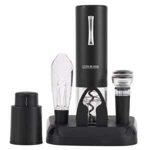Cork & Vine Rechargeable 7-Piece Wine Set | Electric Wine Opener, Charging Ba... - Picture 1 of 6