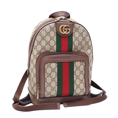 Gucci Ophidia Small Backpack, Men's, Beige, Brown, PVC, Leather, 5... GZl1com1 - Image 1 of 4