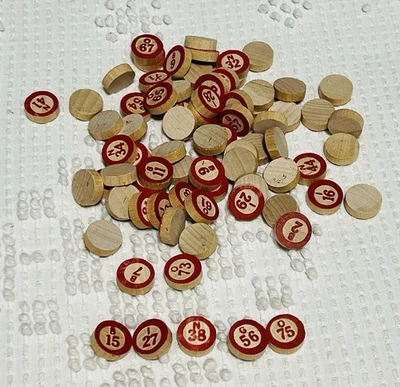 老式宾果木数字代币完整 75 件 #4002 20 世纪 60 年代游戏 — 第 1/3 张图片