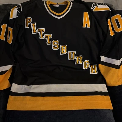 Ron Francis Pittsburgh Penguins No. Hockey vintage negro 10 talla XL CCM Foto 1 de 4