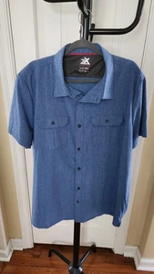 Men’s Sz XXL Xeroxposur Athletic SS Shirt Vented Fishing Hiking Blue Pockets - Picture 1 of 8