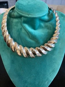 Bayanihan Sterling Silver .925 Signed Shrimp Collar Statement Necklace - Picture 1 of 10