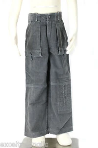JACADI Boy's Redress Zinc Gray Corduroy Cargo Style Pants Size 4 Years NWT $66 - Picture 1 of 6