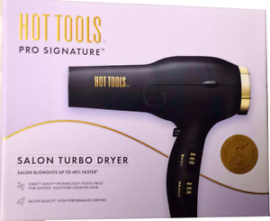 Hot Tools Signature Series Salon Turbo Ionic Hair Dryer 1875 Watt Black/Gold NEW