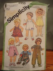 Simplicity Pattern 5333 Child Size Toddler 1/2 1983 cut Vintage - Picture 1 of 6