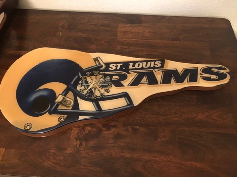 St. Louis Rams Wall Clock 21 x 9" VG condition Cover
