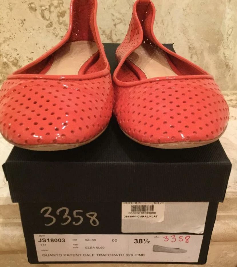 "Pisos de ballet Jill Sander coral charol talla 38 1/2""" Foto 1 de 3