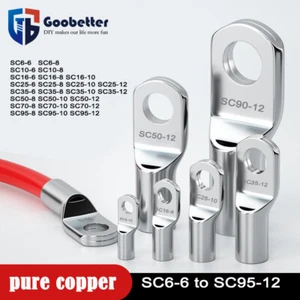 SC6-SC95 Copper Tube Terminals Battery Welding Cable Lug Ring Crimp Connectors - Picture 1 of 37