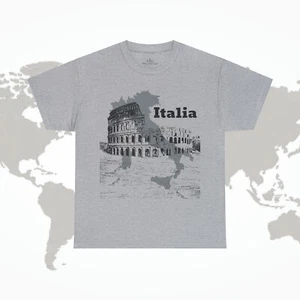 T-Shirt Italia Kolosseum italienische Architektur Karte T-Shirt Unisex 2 Farben Souvenir - Bild 1 von 21