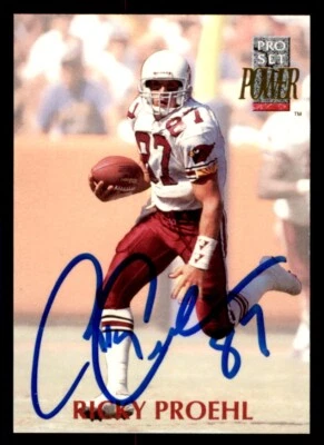 1992 Pro Set Football #187 Ricky Proehl Signed Autograph (no COA) - Image 1 of 2