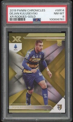 PSA 8 Dejan Kulusevski 2019 Panini Chronicles XR Rookies ORO/10 Rookie RC Foto 1 de 2