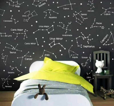 27 calcomanías de pared de constelación del zodiaco - calcomanías de estrellas, constelación del zodiaco ga160 Foto 1 de 4