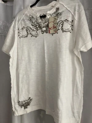 Guess, Mens White Short Sleeve Design Tee W/Rivets SZ: L NWT - Image 1 of 4