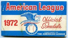 1972 American League Chicago White Sox Baseball Pocket Schedule