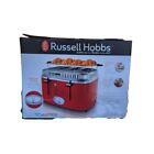 Russell Hobbs Retro 4-Slice Red Stainless Steel Toaster with Built-In Timer  New