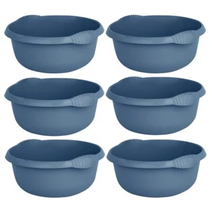 6 x 28cm Round Washing Bowls Kitchen Storage Cleaning Sink Basin Organiser NAVY - Picture 1 of 6