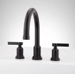🔥 NEW Signature Hardware GREYFIELD 3-HOLE ROMAN TUB FAUCET - MATTE BLACK - Picture 1 of 3