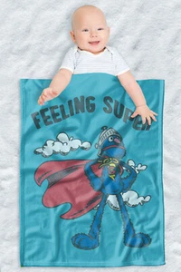 Sesame Street Soft Fleece Baby Blanket, Cozy Crib Throw 30"x40" The Grover Kent - Picture 1 of 6