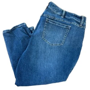 Disney Women's Plus Size 24 Mickey Minnie Kissing Patch Distressed Blue Jeans - Picture 1 of 8