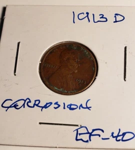 1913 D LINCOLN WHEAT PENNY CENT EXTREMELY FINE CONDITION - Picture 1 of 2