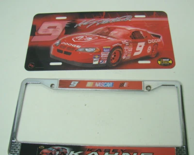 License Plate Frame Metal Chrome Wincraft NASCAR Kasey Kahne 9 Car & Metal Plate - Image 1 of 4