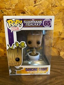 Funko POP! NRFB NIB Marvel Guardians of the Galaxy Dancing Groot #65 White Pot
