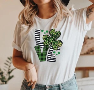 St Patrick's Day T-Shirt Irish Shamrock Ireland Paddys Funny (Leopard Love, TS) - Picture 1 of 6