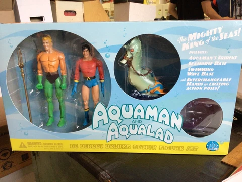 AQUAMAN & AQUALAD DC DIRECT ACTION FIGURE SET 2001 NIB Cover