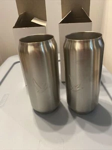 Set of 2 Stainless Steel Grey Goose Vodka Tumbler Drink Cans Cups - Picture 1 of 10