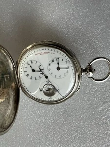Duplex Pocket Watch By Arnold Adam’s & Co London c.1840 Captains Watch Silver - Picture 1 of 13